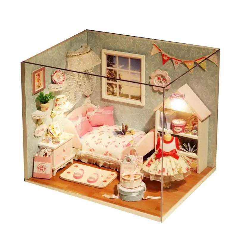3D DIY Кукольный дом деревянные кукольные домики миниатюрный кукольный домик мебель набор игрушек для детей Взрослые подарок на день рождения
