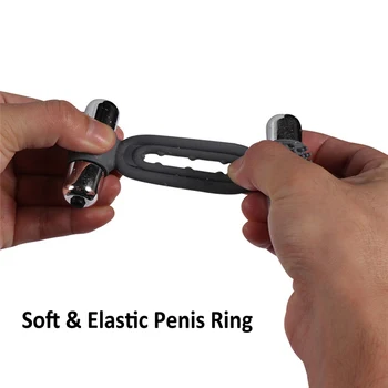 Meselo Male Penis Delay Ring Vibrator Cock Dual Ring Double Vibrating Bullets Sex Toys For Man Erotic Sex Products Adult Toys 6