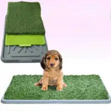 68X43 см три слоя розовый питомец-горшок газон имитация газона домашняя собака съемный Туалет синий съемный
