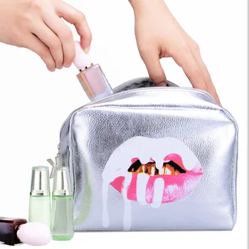 

Fashion Travel Cosmetic Bag Women Beauty Case Portable Leather Zipper Wash Makeup Bag Make Up organizer for cosmetics pouch Box