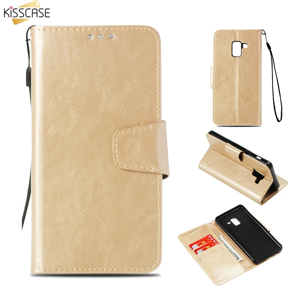 Кожаный чехол кошелек KISSCASE для Samsung J8 J6 J4 A8 Plus 2018 J2 Pro чехлы держатели телефонов J7 J5