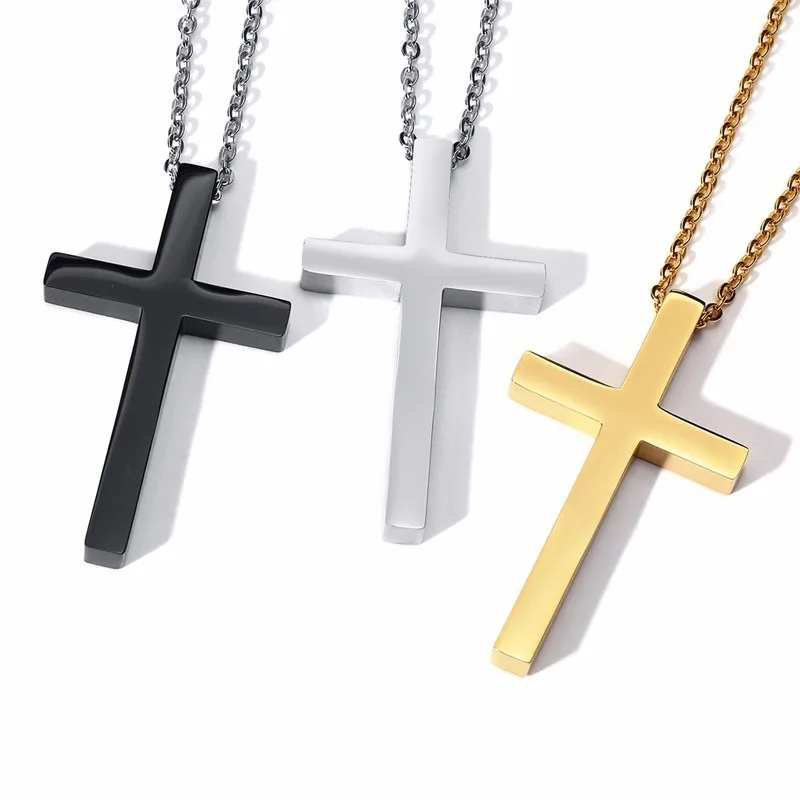 Simple Stainless Steel Men's Cross Pendant Necklace for Men Jewelry Assorted Colors-in Pendant Necklaces from Jewelry & Accessories on Aliexpress.com | Alibaba Group - Image 3