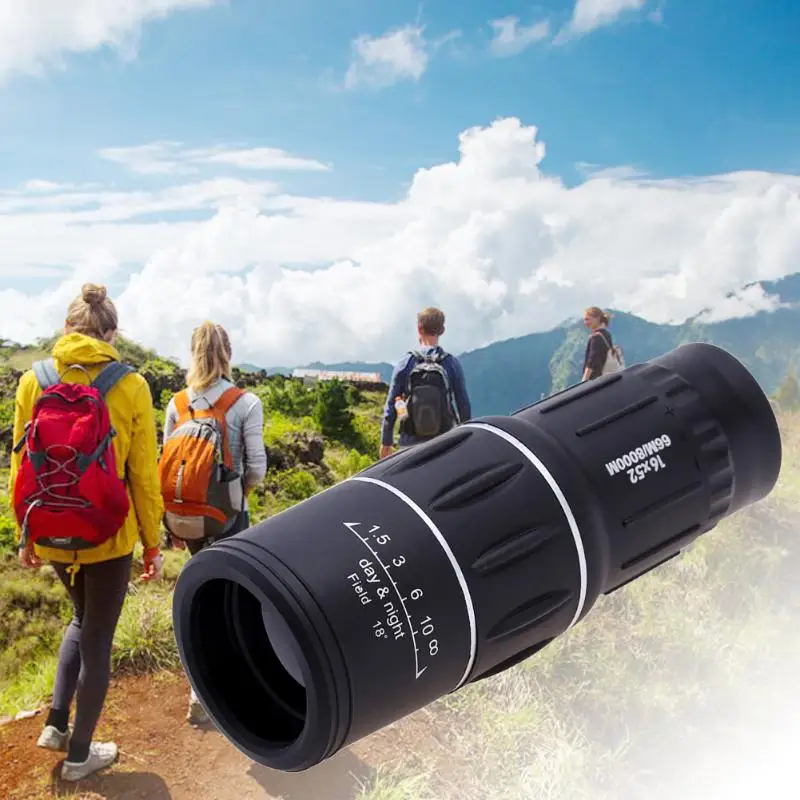 

Portable 16 X 52 Binoculars Telescope Monocular 66/8000M Plastic Binoculars Telescopes Outdoor Black Outdoor Sports Telescope