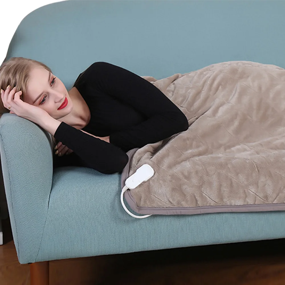 Electric Heating Blanket Flannel Warm Rug Thermal Heat Blanket 150 x 80cm Adult Elder for Office