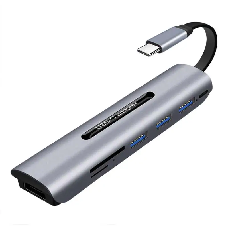 

7 In 1 Type-C Hub USB C Adapter With 4K HD HDMI Type-C PD Charging Port Highly integrated digital chip processing