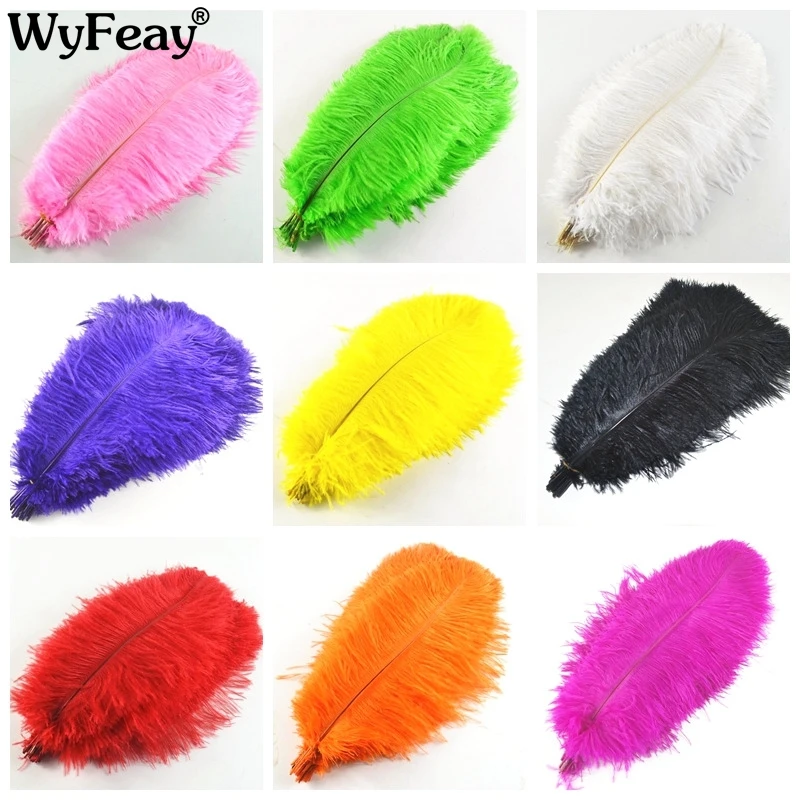 

10Pcs 35-40 CM cheap colored ostrich feathers For Crafts Hotel Party wedding decoration plumes White Black Feather ostrich pluma