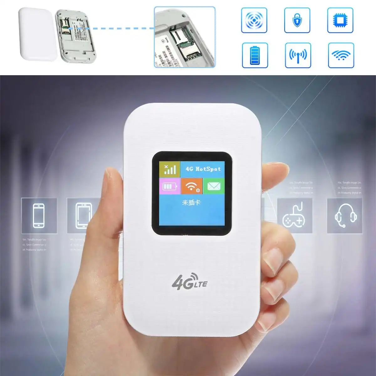 

Multifunction 3G/4G Mobile Wireless Wifi Router Modem M100 2100mAh Charger 150Mbps Hotspot SIM TF Card Slot