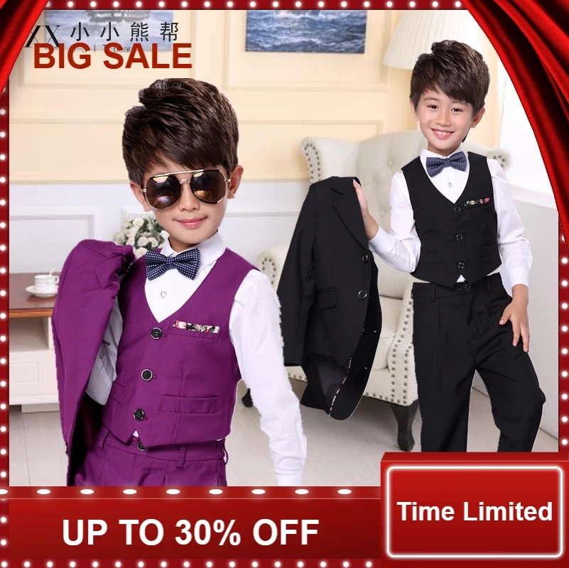 

3 pieces Child suits High Quality Wedding boy suits Jacket pant vest kid Formal Dress School Student Party Costumes