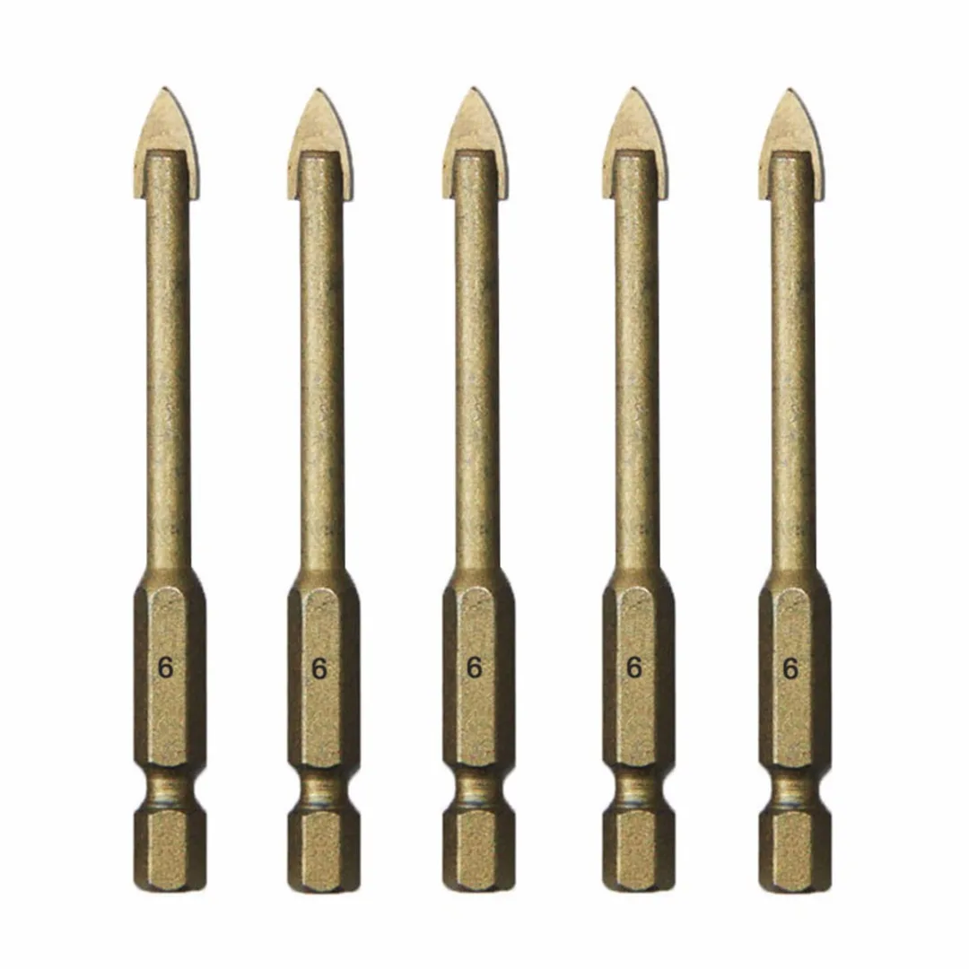 Buy 5pcs 3/4/6/8/10mm Carbide Tip Mirror Drill Bit Hex