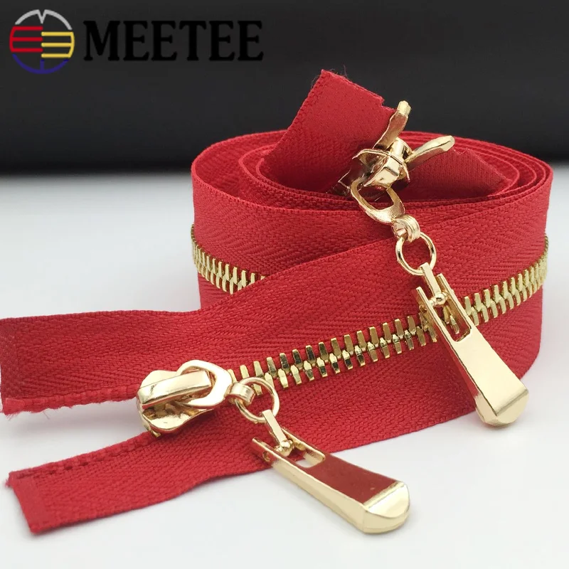 

Meetee 1Pc 5# Double Sliders Metal Zippers Eco-friendly Zipper Zip for Sewing Down Coat Garments Sewing Accessories Tools ZA105