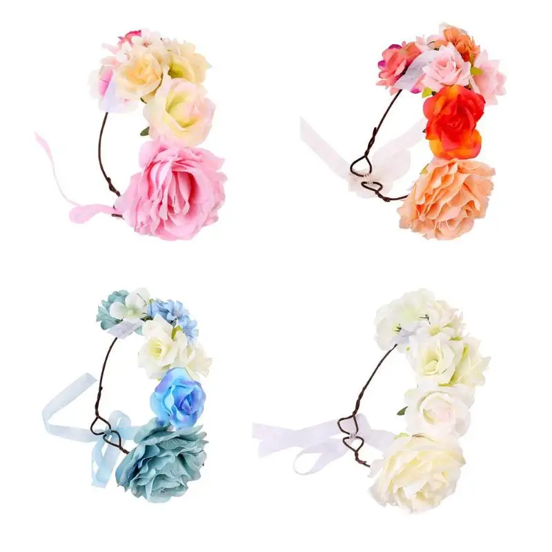 

Simulation Kids Flower Headband Elastic Garlands Valentine Festival Photography Prop
