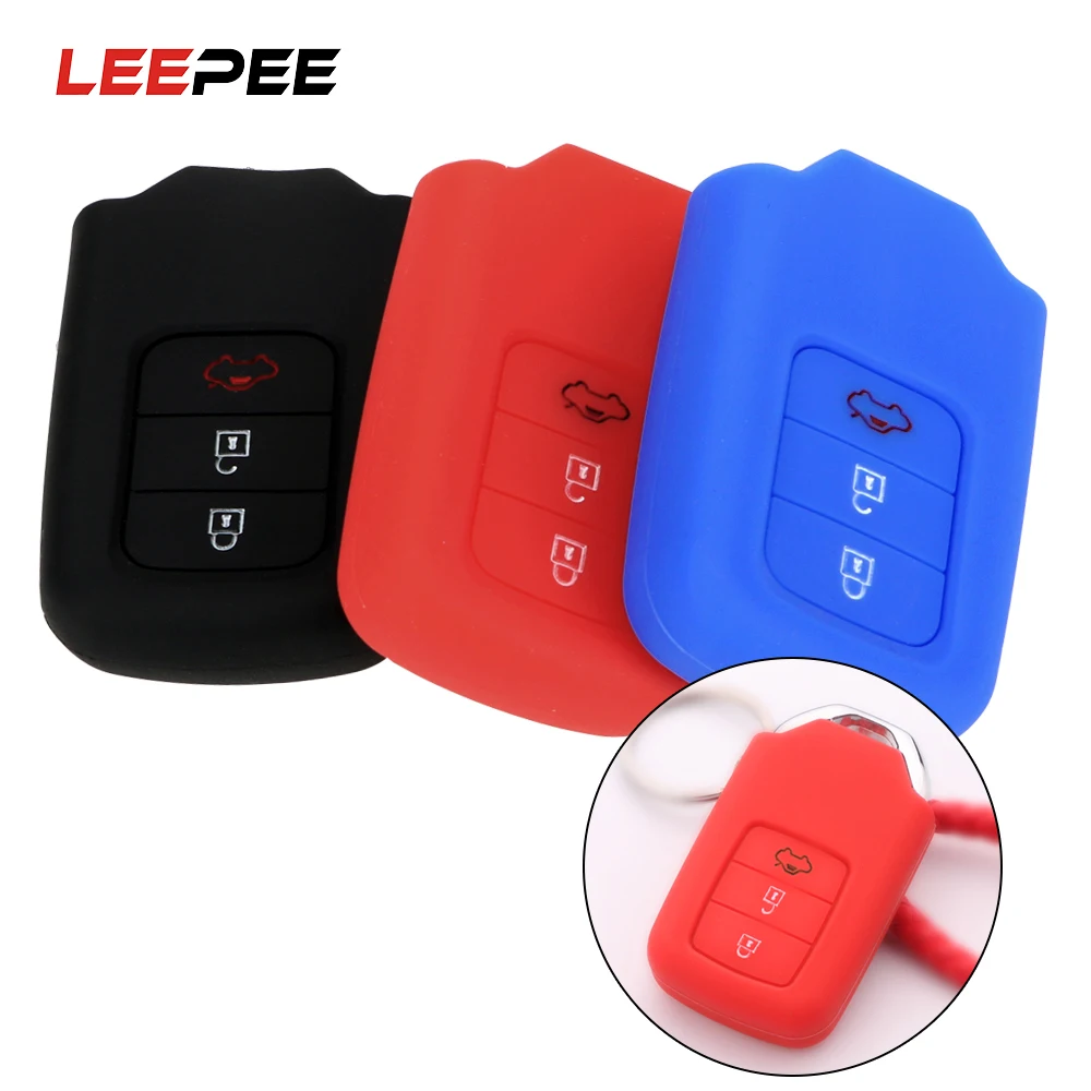 

LEEPEE For Honda Civic 3 Button Car Silicone Rubber Key Protector Cover Key Bag Car Key Cover Case Car Styling Remote Key