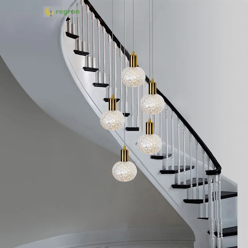 Nordic bedside Led Lamp bedroom small Hanging Lights crystal ball