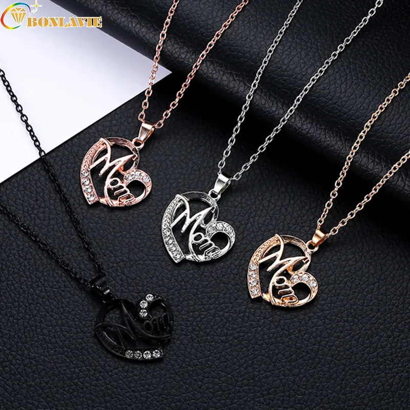 Женское Ожерелье с надписью mom love heart ожерелье подвеской из кристаллов подарок на