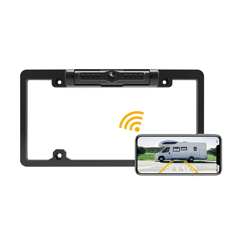 

Universal 170° 800TVL HD Viewing Angle License Plate Wireless Backup Rear View Camera, Car License Plate Frame,IP69K Waterproof