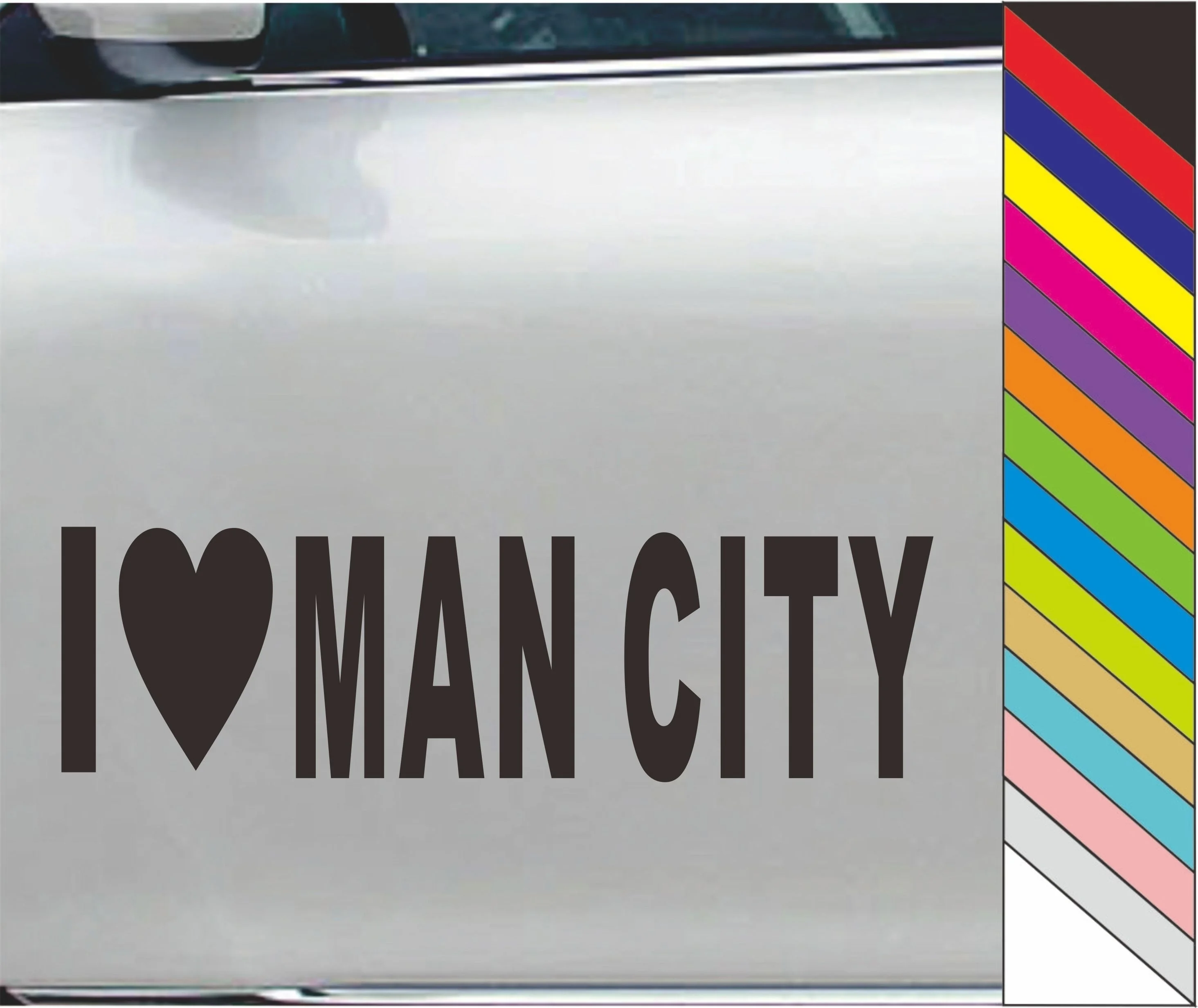 

I Love Man City Manchester Champions Decal Sticker Vinyl Bumper Window Decor 18cm