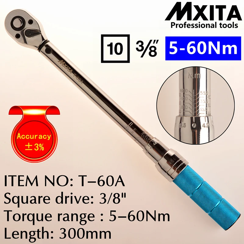 HHO-MXITA 5 шт. 3/8 5-60NM промышленный Магнитный штекер набор ключ с регулируемым крутящим моментом инструмент для ремонта велосипеда