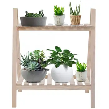 

Wood Flower Stand Solid Wood Living Room Flower Pot Book Stand Diaplay Shelf Rack Garden Decoration new Year
