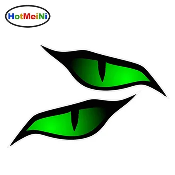 

HotMeiNi Pair Of Evil Eye Eyes Design In Green For Motorbike Biker Helmet Car Sticker 3D Car Styling 12cm x 5cm