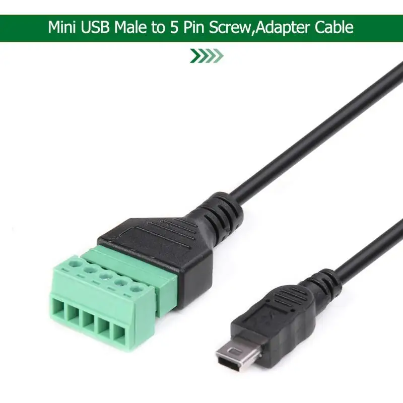 Мини USB мужчина до 5 Pin разъем w/щит переходник для кабельных наконечников