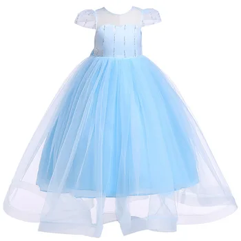 

D0059 New Fashion 120-160 Girl Dress for 2019 Summer Clothes Christmas Princess Gauze Ball Gown