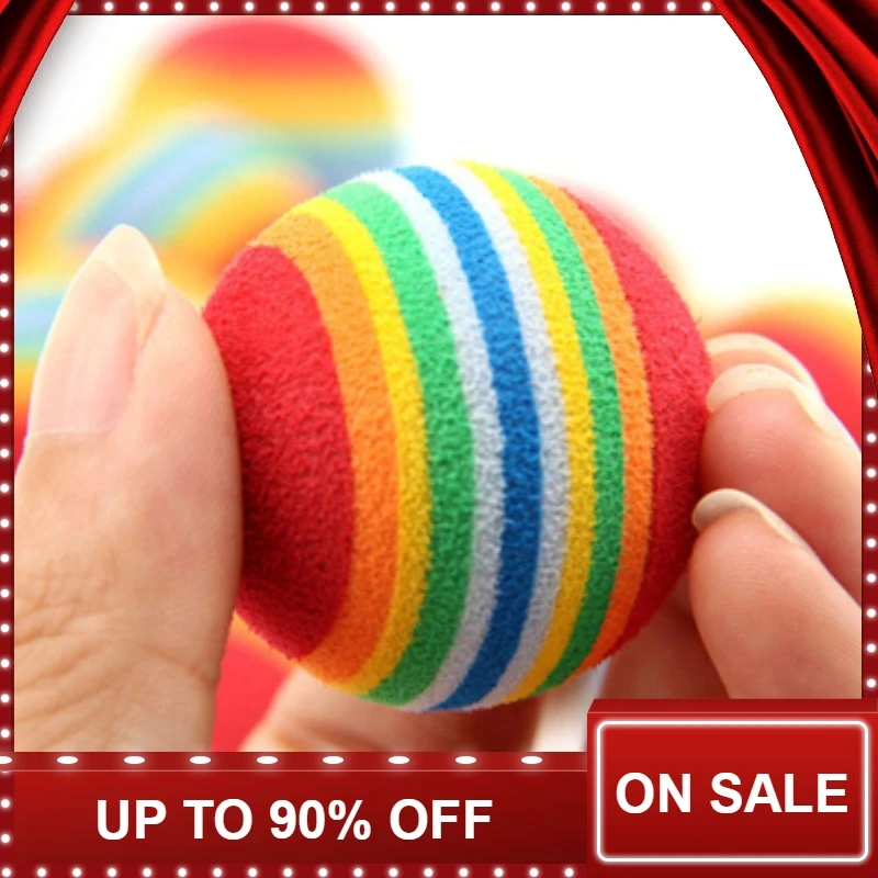 

OLN Cat Supplies 6.3cm Cat Ball Toys for Puppy Cat Interactive Playing Chew Toy Rattle Scratch EVA Ball for Pet Cat Training 1pc