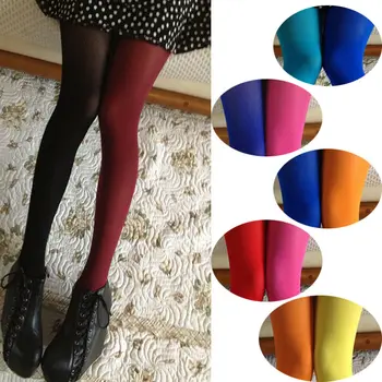 

2019 Newest Hot Women Patchwork Footed Tights Stretchy Pantyhose Stockings Elastic KLL Two Color Solid Stocking