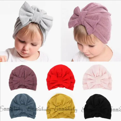 

Baby Girl Floral Comfy Bowknot Turban Hospital Cap 100％Cotton Beanie Hat
