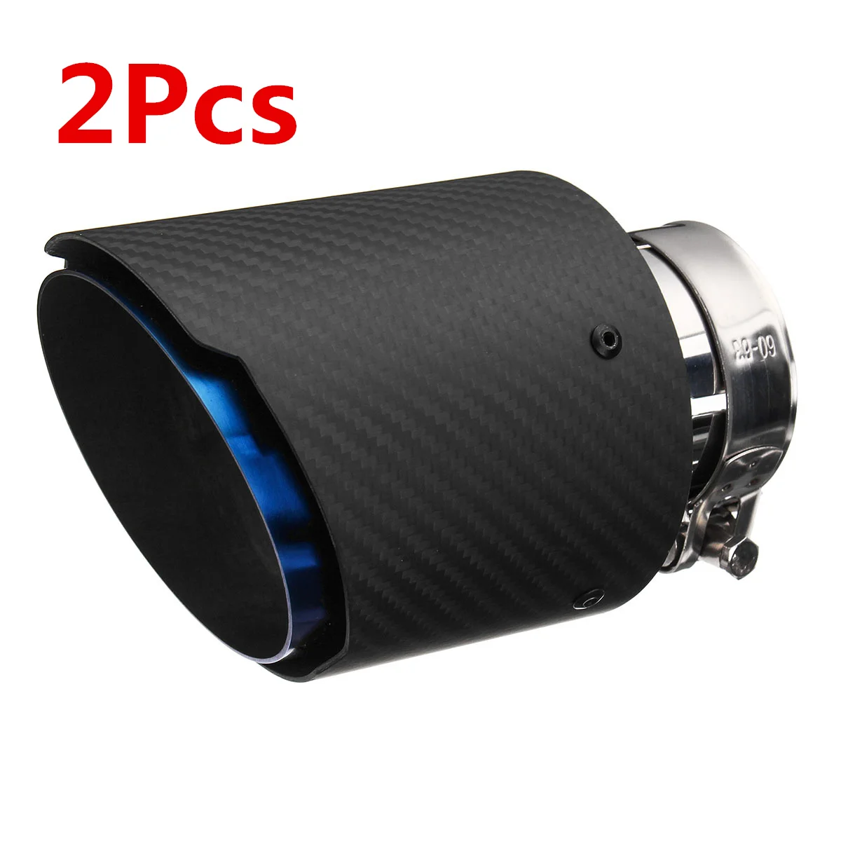 

2Pcs Universal 63-101mm Car Matte Carbon Fiber Exhaust Rear Muffler Tip Pipe Car Rear Tail Throat Liner Accessories
