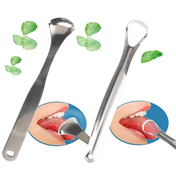 

2PCS Stainless Steel Tongue Cleaner Scraper Oral Hygiene Care Tools for Removing Bacterial Colonies Preventing Bad Breath
