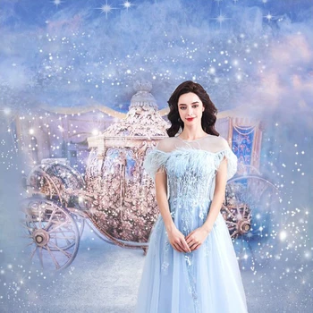 

Thin Vinyl Cinderella pumpkin car magic kids baby children Photography studio Backgrounds professional indoor Photo Backdrops