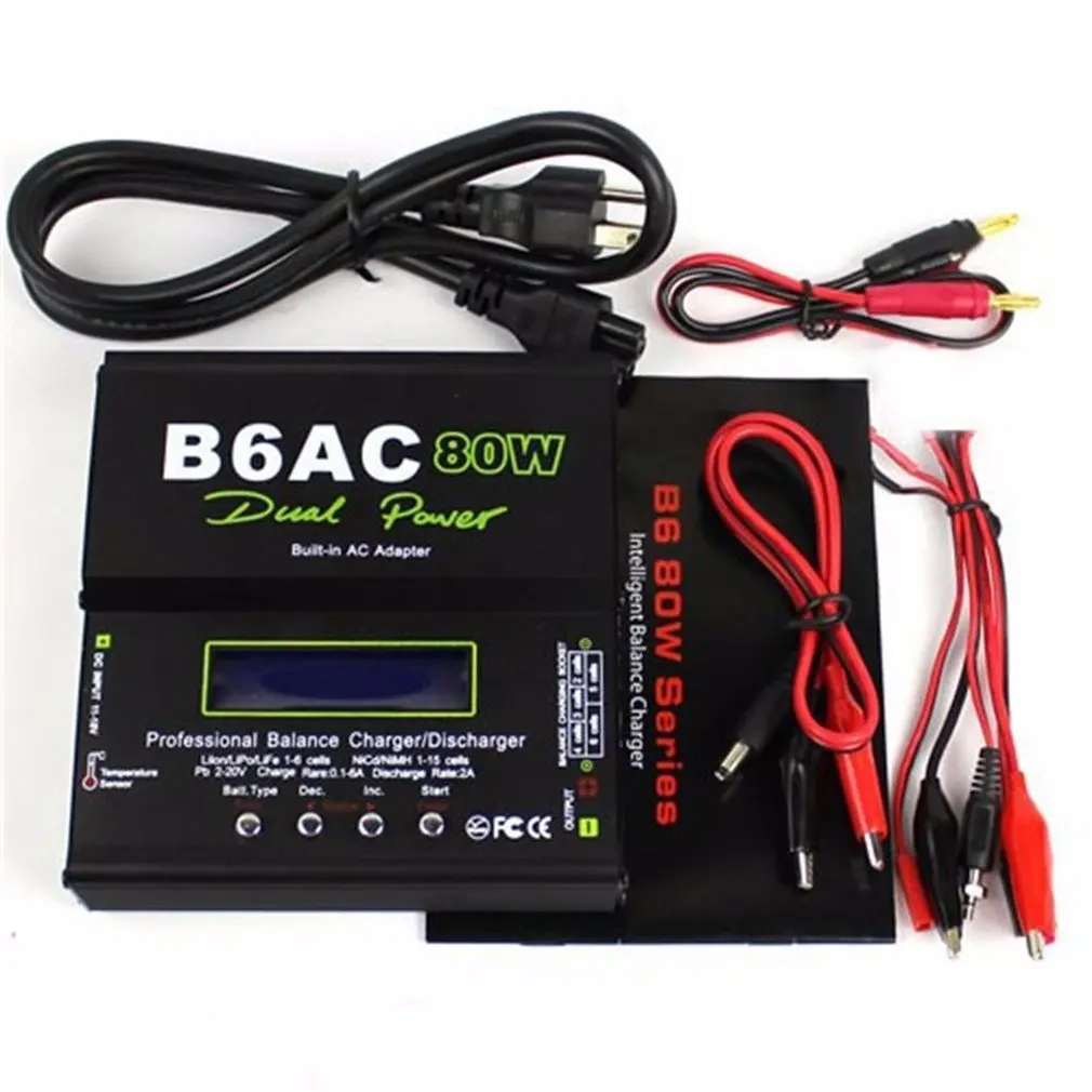 Профессиональная цифровая Зарядное устройство B6AC Lipro Батарея Оригинал баланс Зарядное устройство 80 Вт для модели RC Nimh Батарея
