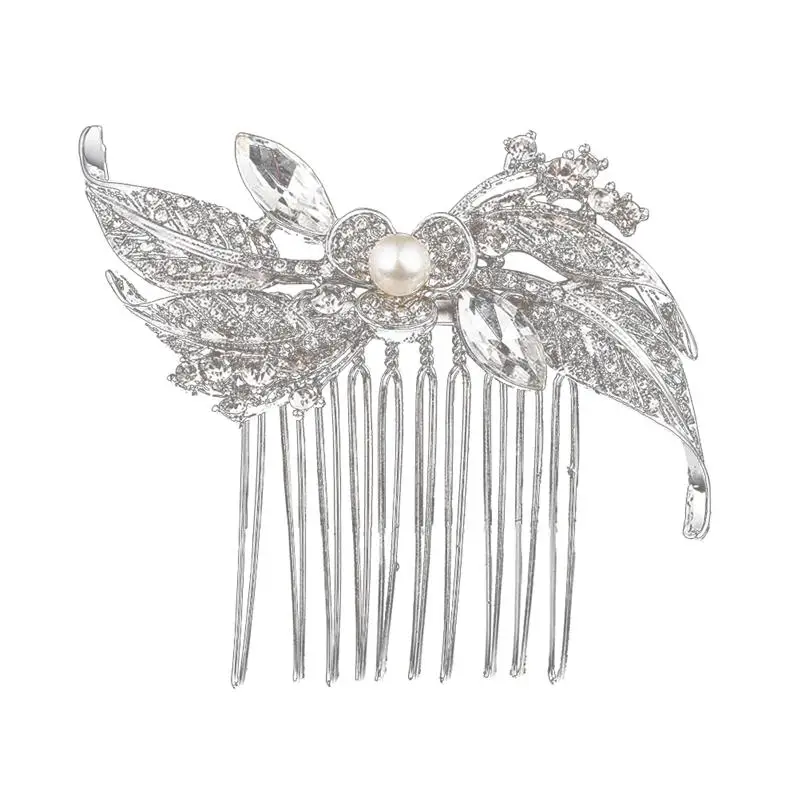 1 шт. расческа для волос горный хрусталь сплава из жемчуга заколки для волос аксессуары для женщин