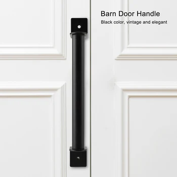 

Black Heavy Duty Carbon Steel Pull Handle for Sliding Barn Kitchen Door Straight Closet Wooden Gate Door Furniture Handles