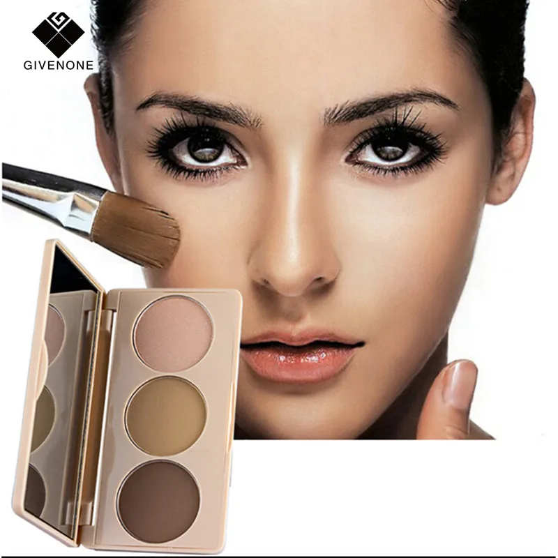 GIVENONE 3 Color Face Contour Bronzer Highlighter Blush shadow Palette