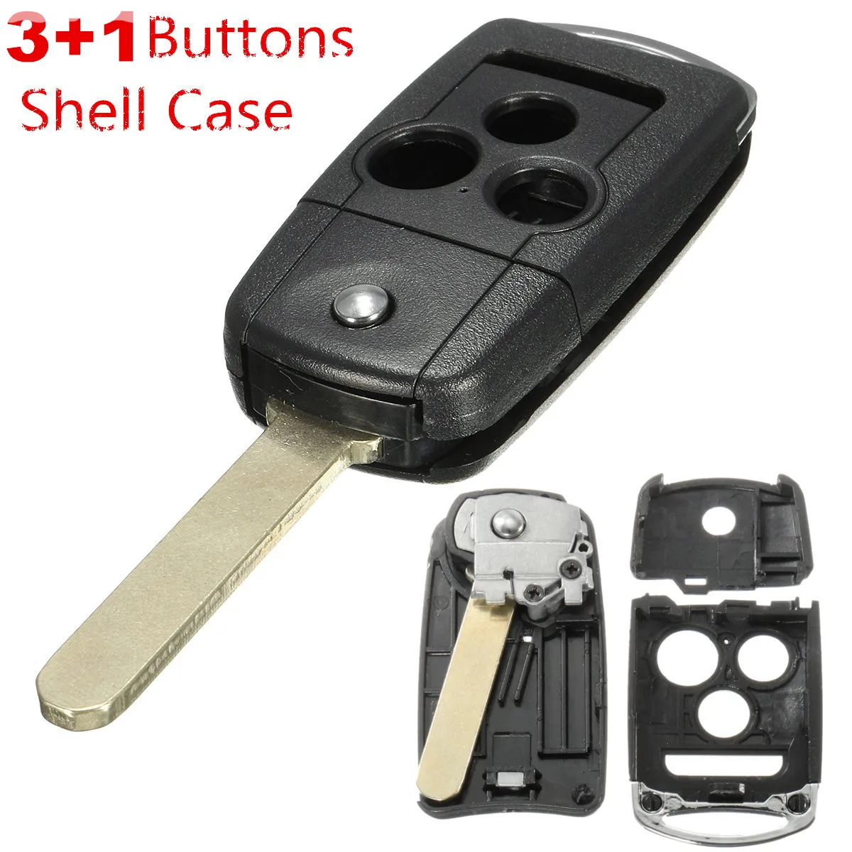 

3+1 Buttons Button Folding Remote Key Shell Case Car Key Shell With Pad For Acura TL TSX MDX RDX ZDX For Honda For Accord 08-12