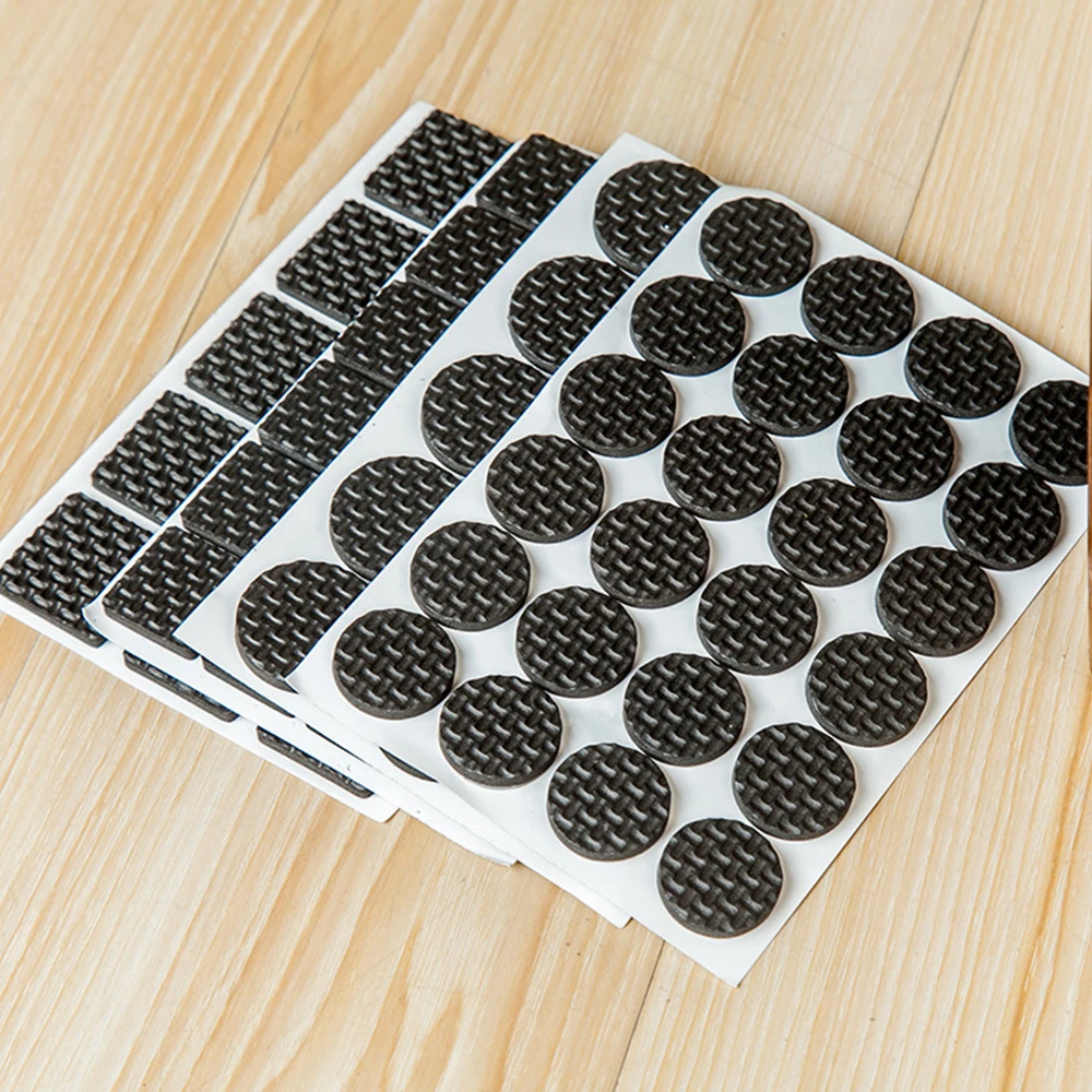 Adhesive Rubber Anti-Skid Scratch DIY Resistant Furniture Feet Floor Protector Pads Table Legs Stools Chairs Protection Mats