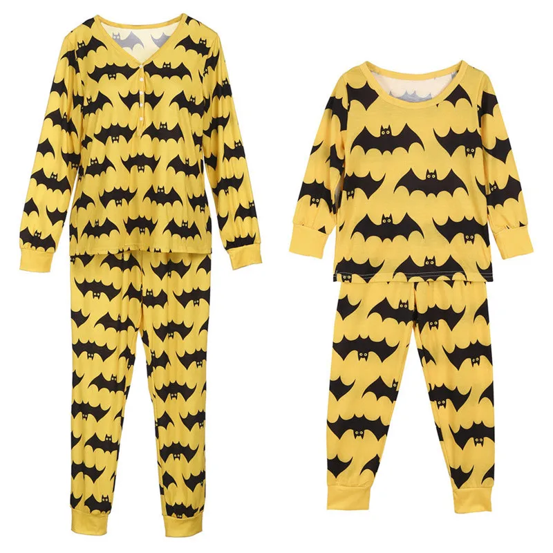 Пижама с Бэтменом, Семейный комплект одинаковых пижам на Рождество/Хэллоуин, детский пижамный комплект для взрослых, мультяшный супергерой, ночное белье с принтом