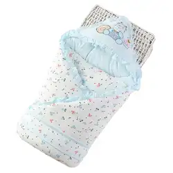 Мягкий спальный мешок для малышей Толстая пеленка Обёрточная Бумага Зимний конверт хлопок для новорожденных натуральный хлопок милое