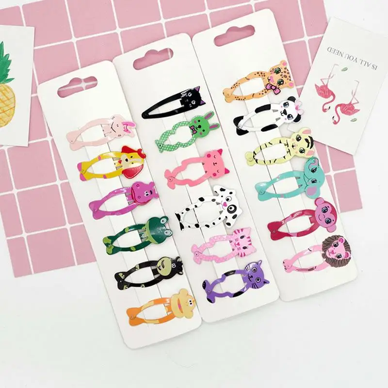 

6pcs Cute Children Animal Print Hair Clips Hairpin Decoration For Hair Girls Kid Clip Hairpins Barrettes Girl Child Accessories