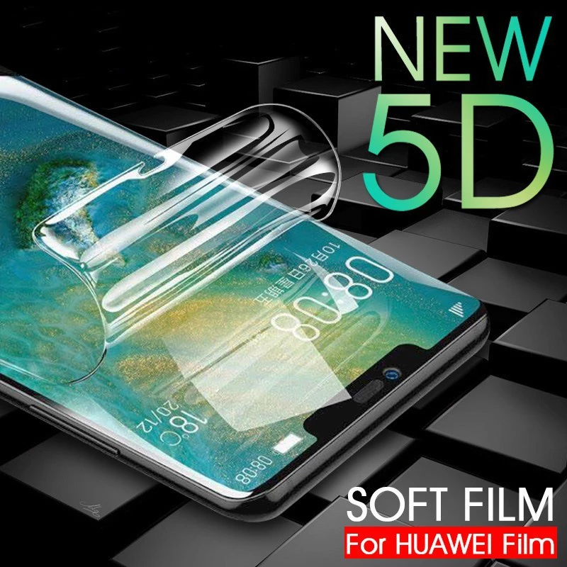 Мягкая Гидрогелевая пленка для Huawei Mate 20 Honor 8C 9 10 8X Play Lite Pro 5D полное покрытие