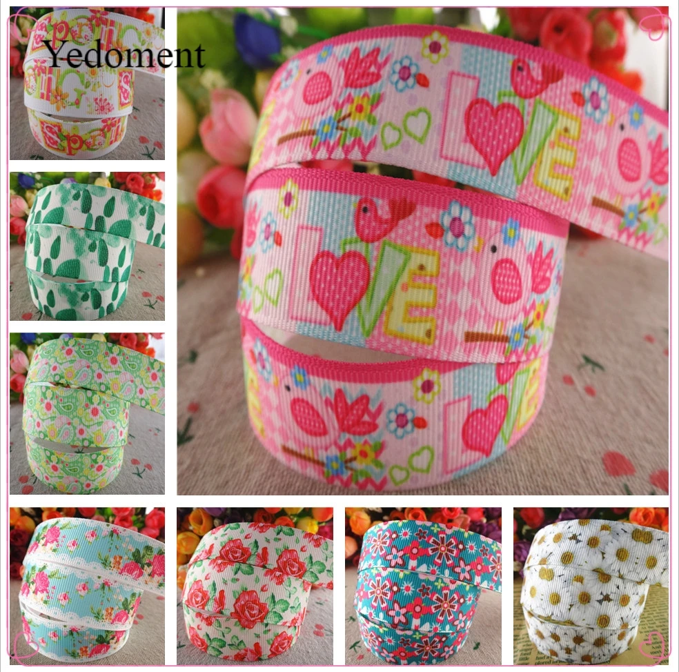 7//8/"22mm Red Hearts Printed Grosgrain Ribbon Hairbow Craft Handmade