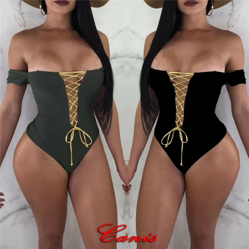 

GLANE New Women One-Piece Swimsuit Beachwear Lady Summer Beach Swimwear Push-up Monokini Bikini Bathing Suit