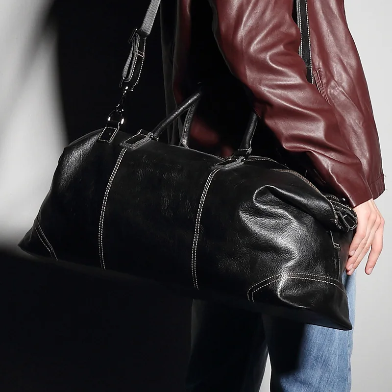 

Luxury Portable Business Travel Luggage Bag Men Large Capacity Genuine Leather Handbag High Quality Shoulder Bags Sacoche Homme