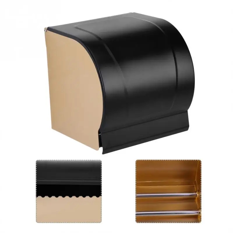 

Space Aluminum Toilet Roll Paper Towel Rack Holder Box Wall Mounted Toliet Tissue Boxes Bathroom Dustproof Toilet Paper Case