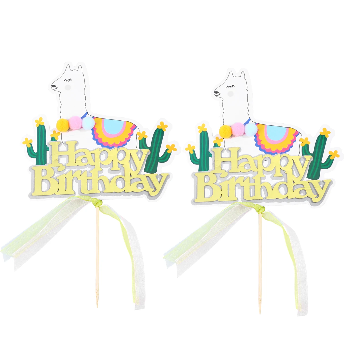 

5 Pcs Cake Toppers Alpaca Cute Cartoon Cake Picks Cake Inserts Dessert Cards Cake Decoration for Chocolate Pastry