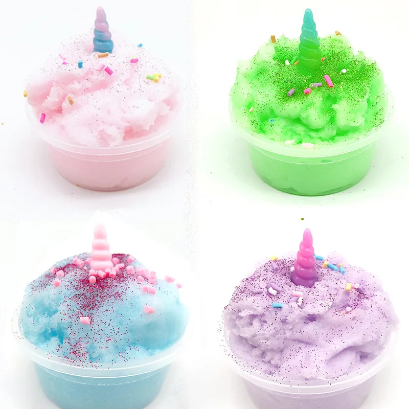 

DIY Clear Toy Crystaling Mud Fluffy Slimes Brushed Mud Unicorned Color Cloud Magic Sand Antistress Putty Claying Toys For Chid
