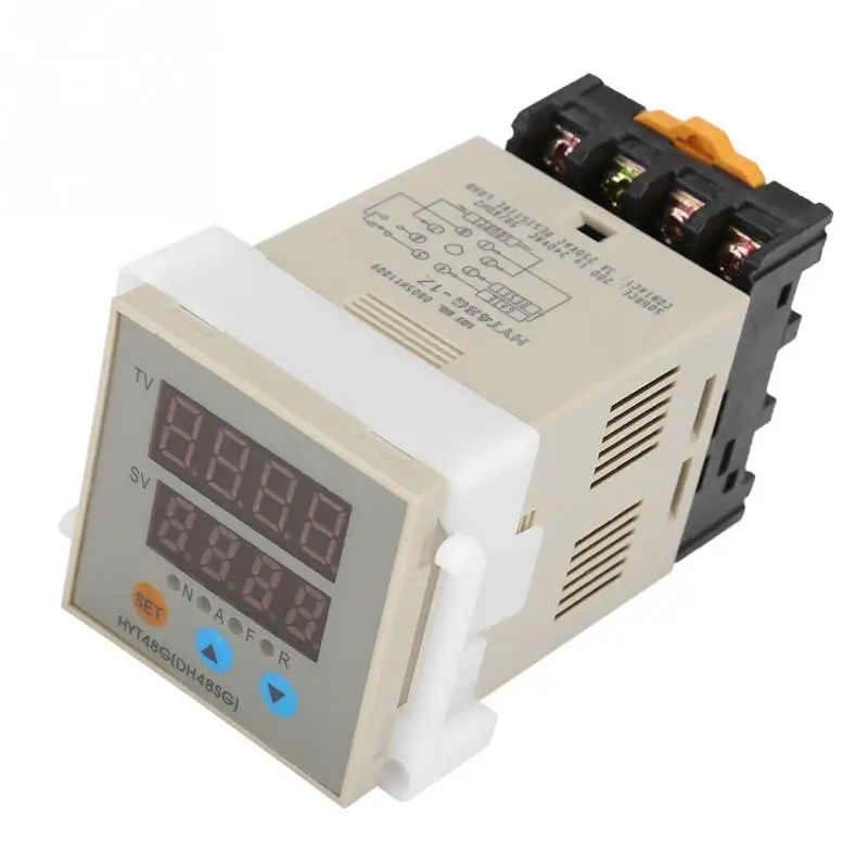 

HYT48G(H48G)Intelligent Dual Digital Display Time Relay 100-240VAC/DC Intelligent Time Relay High Quality