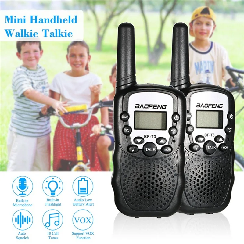 2 pcs جهاز مرسل ومستقبل صغير الاطفال راديو ل Baofeng BF-T3 0.5 W PMR PMR446 FRS UHF تردد 10 النغمات المكالمات المحمولة اثنين راديو الطريق هدية