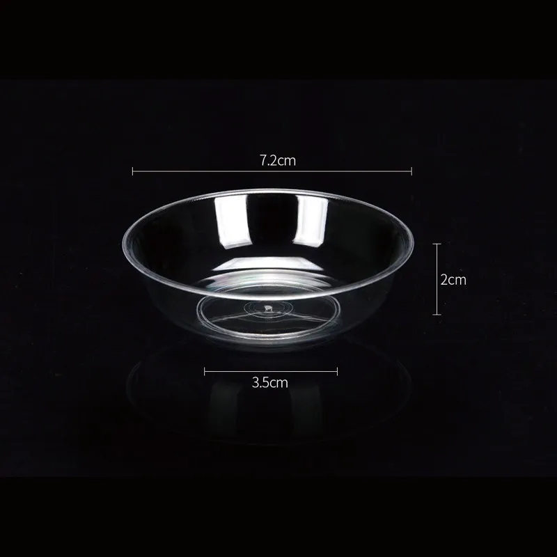 400 PCS Small Plastic Plate Transparent Disposable Chili Soy Tomato Sauce Seasoning Vinegar Mini
